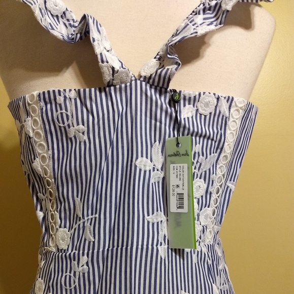 Sam Edelman embroidery denim stripe dress sz 12 NWT *D7 - Picture 6 of 8
